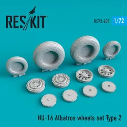 Reskit RS72-0284 - 1/72 HU-16 Albatros wheels set Type 2 for plastic model kit