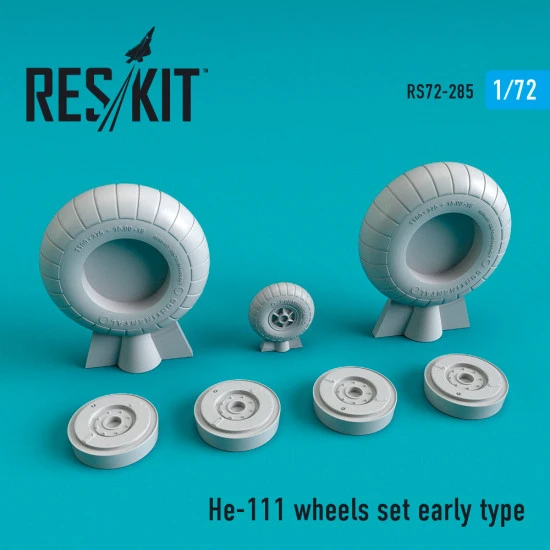 Reskit RS72-0285 - 1/72 He-111 wheels set early type for plastic model kit