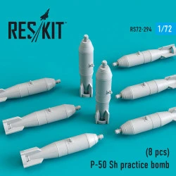 Reskit RS72-0294 - 1/72 P-50 Sh practice bomb (8 pcs) for plastic model kit