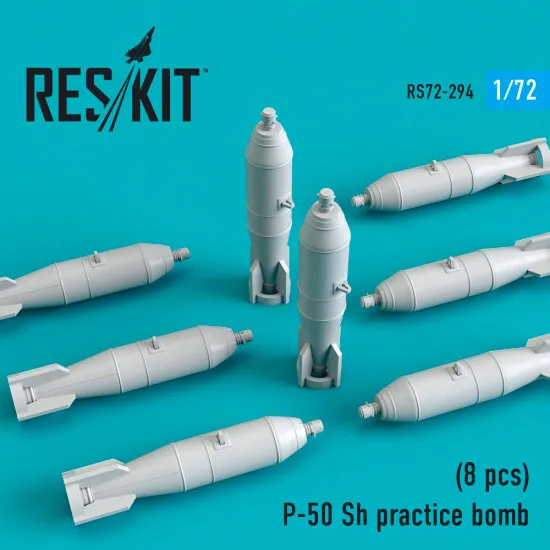 Reskit RS72-0294 - 1/72 P-50 Sh practice bomb (8 pcs) for plastic model kit