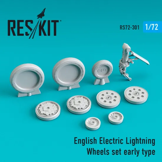 Reskit RS72-0301 - 1/72 EE Lightning Wheels set early type for scale model kit