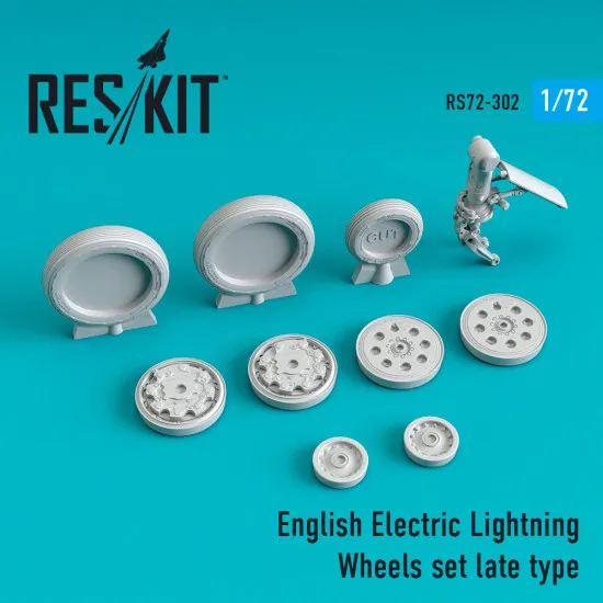 Reskit RS72-0302 - 1/72 EE Lightning Wheels set late type for scale model kit
