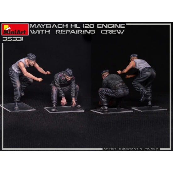 Miniart 35331 - 1/35 Maybach HL 120 engine for Panzer III / IV with repair crew