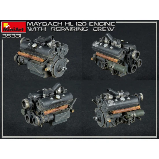 Miniart 35331 - 1/35 Maybach HL 120 engine for Panzer III / IV with repair crew
