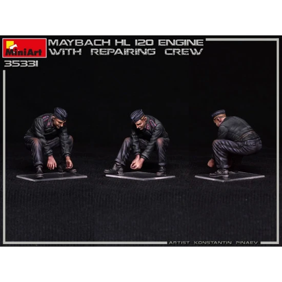 Miniart 35331 - 1/35 Maybach HL 120 engine for Panzer III / IV with repair crew