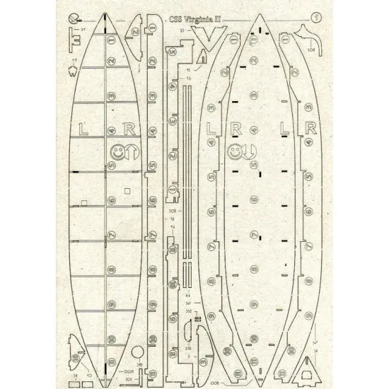 Laser Cutting Orel 325/2 for Battleship Virginia II, 1/200 scale, Navy, CSA 1864