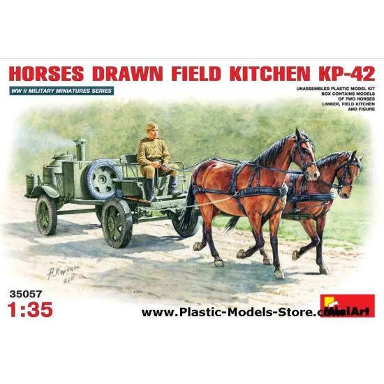Horses drawn field kitchen KP-42 w/figure 1/35 Miniart 35057