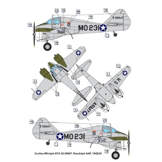 Dora Wings 48043 - 1/48 Curtiss-Wright AT-9 Jeep, scale plastic model kit