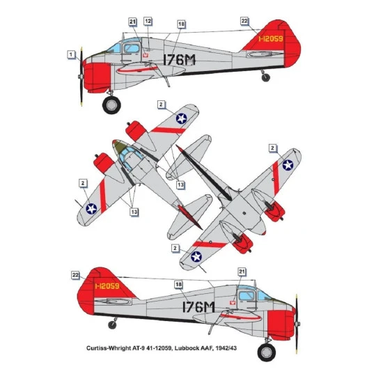 Dora Wings 48043 - 1/48 Curtiss-Wright AT-9 Jeep, scale plastic model kit