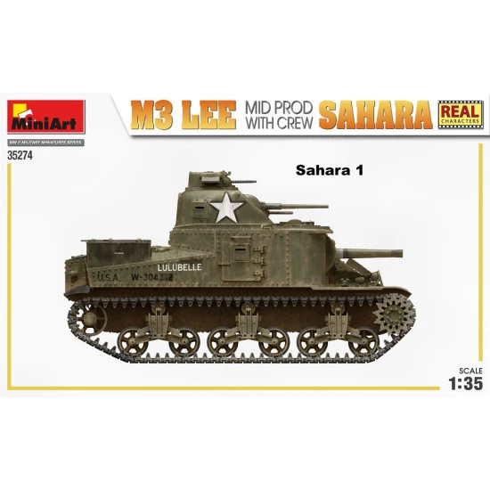 Miniart 35274 - 1/35 M3 LEE MID PROD. SAHARA w/CREW scale model Plastic Kit