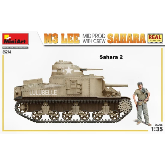 Miniart 35274 - 1/35 M3 LEE MID PROD. SAHARA w/CREW scale model Plastic Kit
