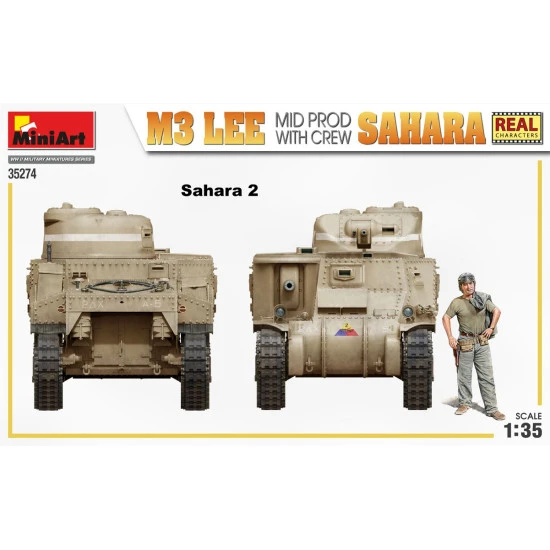 Miniart 35274 - 1/35 M3 LEE MID PROD. SAHARA w/CREW scale model Plastic Kit