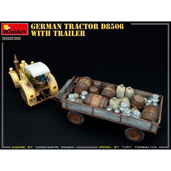 Miniart 38038 - 1/35 German tractor D8506 with trailer scale plastic model kit