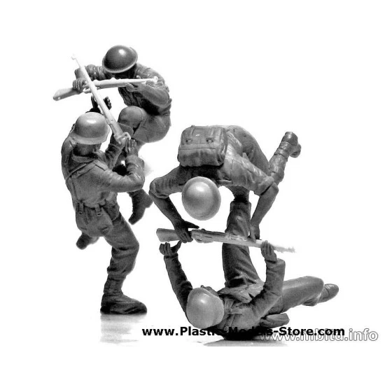 Hand-to-hand fight British and German Infantry battles in Northern Africa kit 1 WWII 1/35 Master Box 3592