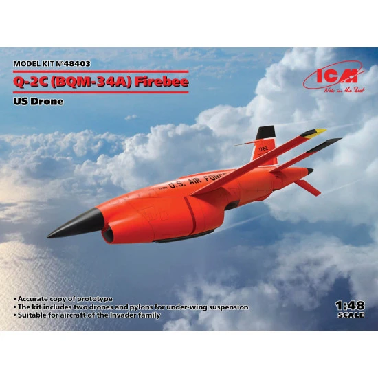 ICM 48403 - 1/48 BQM-34A (Q-2C) Firebee US Drone plastic model kit