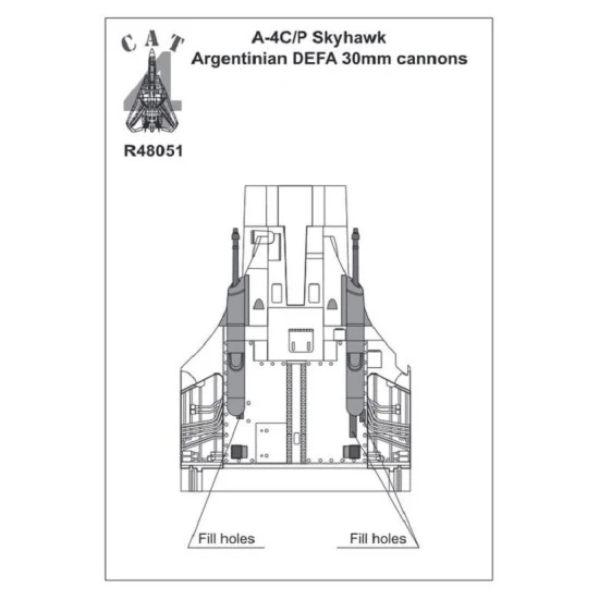 CAT4 R48051 - 1/48 A-4C/P Skyhawk Argentinian DEFA 30mm Cannons scale model kit