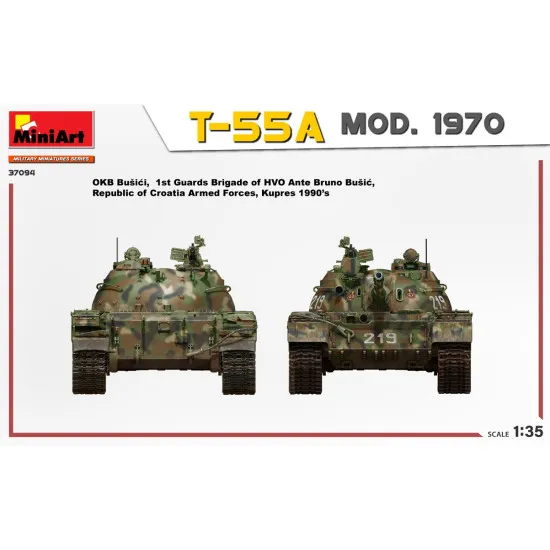 Miniart 37094 - 1/35 T-55A MOD. 1970 INTERIOR KIT, scale plastic model kit