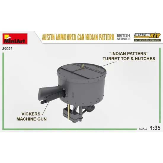 Miniart 39021 - 1/35 Austin Armoured Car Indian Pattern. British service. Interior