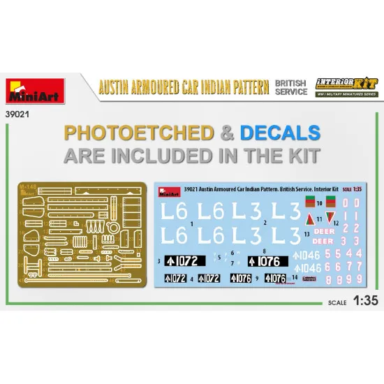 Miniart 39021 - 1/35 Austin Armoured Car Indian Pattern. British service. Interior