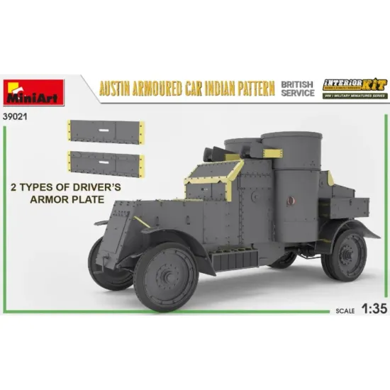 Us Stock Miniart 39021 - 1/35 Austin Armoured Car Indian Pattern. British Service. Interior