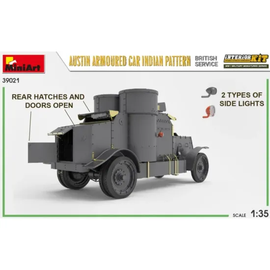 Us Stock Miniart 39021 - 1/35 Austin Armoured Car Indian Pattern. British Service. Interior