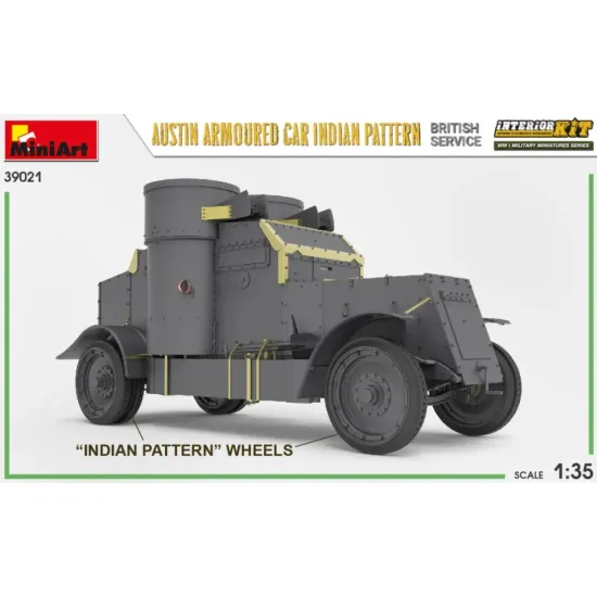 Us Stock Miniart 39021 - 1/35 Austin Armoured Car Indian Pattern. British Service. Interior