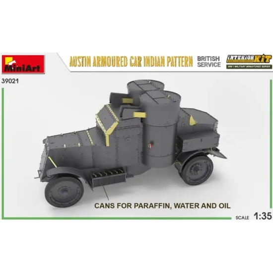 Us Stock Miniart 39021 - 1/35 Austin Armoured Car Indian Pattern. British Service. Interior