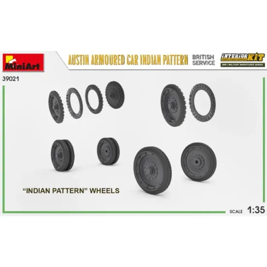 Us Stock Miniart 39021 - 1/35 Austin Armoured Car Indian Pattern. British Service. Interior