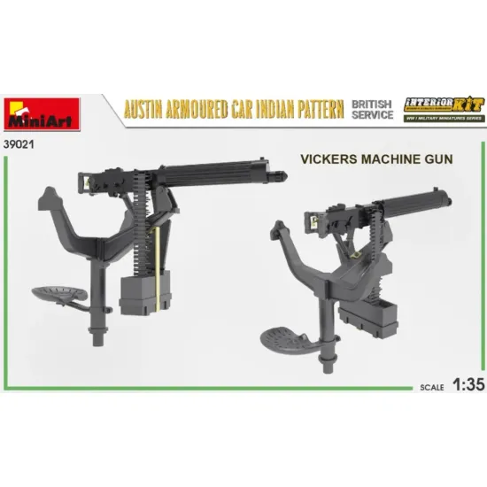 Us Stock Miniart 39021 - 1/35 Austin Armoured Car Indian Pattern. British Service. Interior