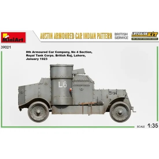 Us Stock Miniart 39021 - 1/35 Austin Armoured Car Indian Pattern. British Service. Interior