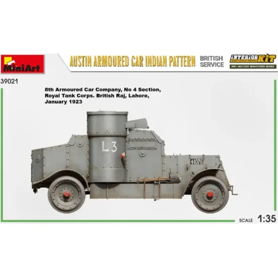 Us Stock Miniart 39021 - 1/35 Austin Armoured Car Indian Pattern. British Service. Interior