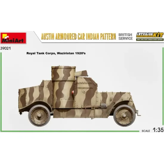 Us Stock Miniart 39021 - 1/35 Austin Armoured Car Indian Pattern. British Service. Interior