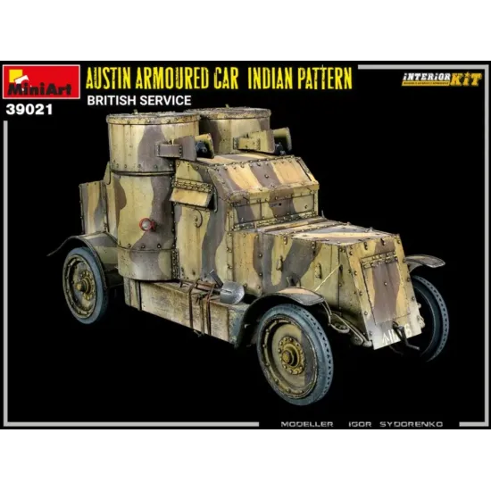 Us Stock Miniart 39021 - 1/35 Austin Armoured Car Indian Pattern. British Service. Interior