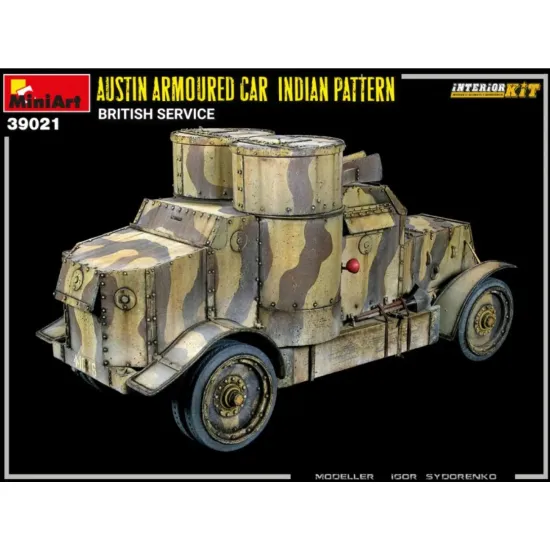 Us Stock Miniart 39021 - 1/35 Austin Armoured Car Indian Pattern. British Service. Interior