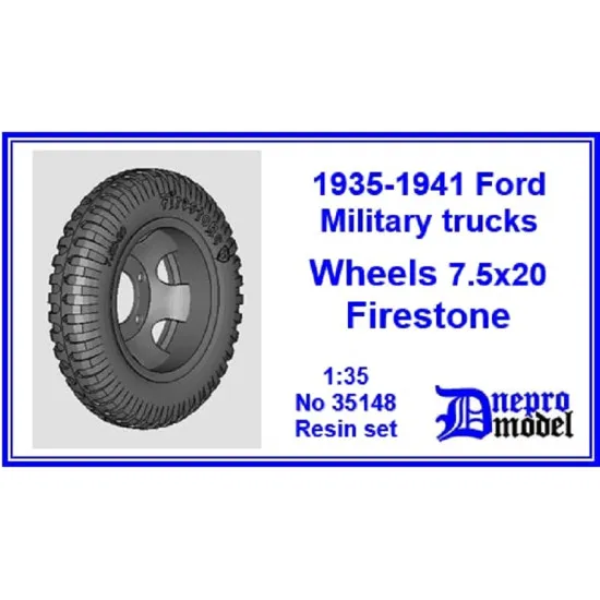 Dnepro Model 35148 - 1/35 1935-1941 Ford Military trucks Wheels 7.5x20 Firestone