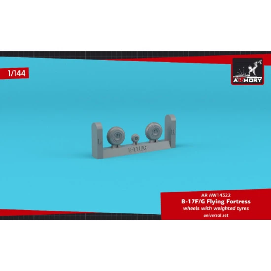 Armory AW14322 - 1/144 B-17F/G Flying Fortress wheels w/ weighted tyres model