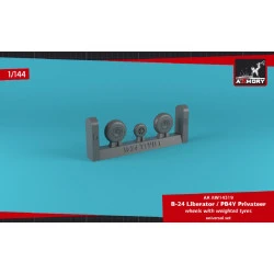 Armory AW14319 - 1/144 B-24 Liberator / PB4Y Privateer wheels w/ weighted tires