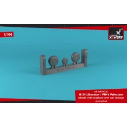 Armory AW14320 - 1/144 B-24 Liberator / PB4Y Privateer wheels w/ weighted tires