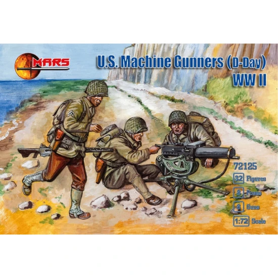 Mars Figures 72125 - 1/72 U.S. Machine Gunners (D-Day) WWII plastic model kit