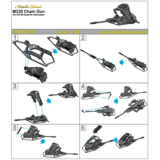 Metallic Details MDR4883 - 1/48 M230 Chain gun (for Hasegawa, Academy model kit)