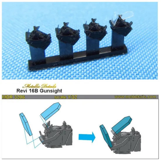 Metallic Details MDR3206 - 1/32 Revi 16B Gunsight, 3D-printed, acessories