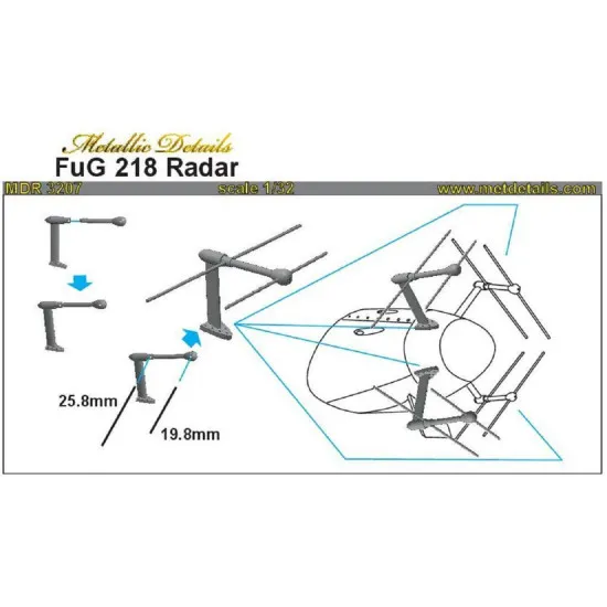 Metallic Details MDR3207 - 1/32 scale, FuG 218 Radar, 3D-printed, acessories
