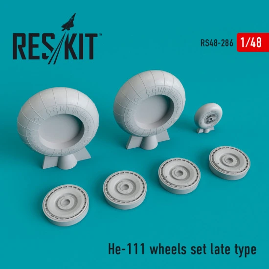 Reskit RS48-0286 - 1/48 He-111 wheels set late type, scale model kit