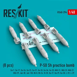 Reskit RS48-0294 - 1/48 P-50 SH practice bomb (8 pcs), scale model kit