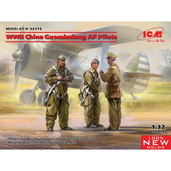 ICM 32115 - 1/32 China Guomindang AF Pilots figures, WWII, scale plastic model
