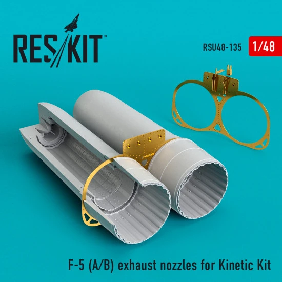 Reskit RSU48-0135 - 1/48 scale F-5 (A/B) exhaust nozzles for Kinetic model Kit