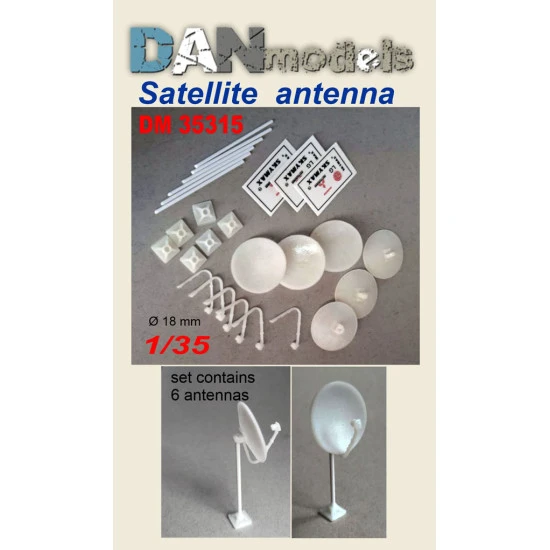 Dan Models 35315 - 1/35 Material for dioramas Satellite dish round. Set 6 pieces