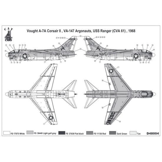 CAT4 D48004 - 1/48 A-7A Corsair II, scale model kit, accessories for aircraft