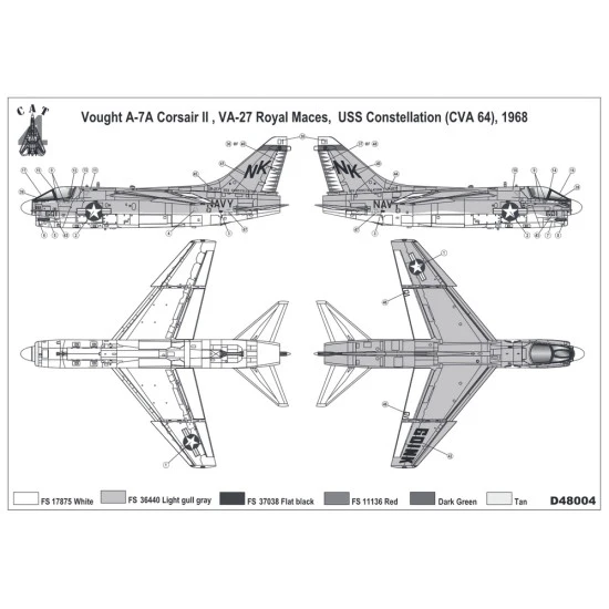 CAT4 D48004 - 1/48 A-7A Corsair II, scale model kit, accessories for aircraft