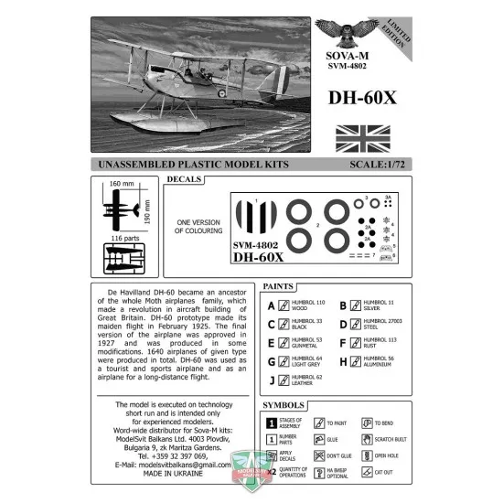 Sova Model 48002 - 1/48 DH-60X (in Royal New Zealand A.F. service) scale model